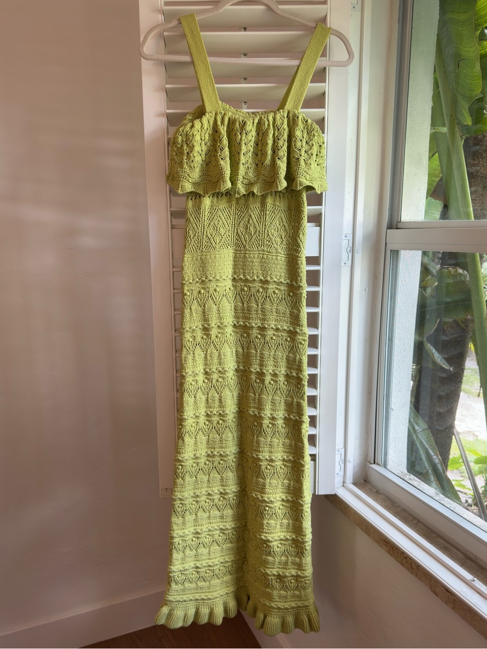 Zara Lime Green Knit Maxi Dress